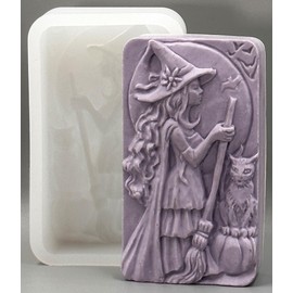 Witch Silicone Mold SOAP Plaster Wax Resin Clay 5oz
