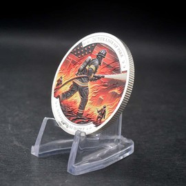 New Firefighter Challenge Coin Bravery Medal Commemorative Coin Collection (Silvery)