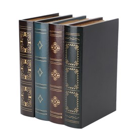 Book Shape Storage Box Antique Vintage Density Board Versatile Fake Book Decoration for Cafe Book Shelf Photo Props B