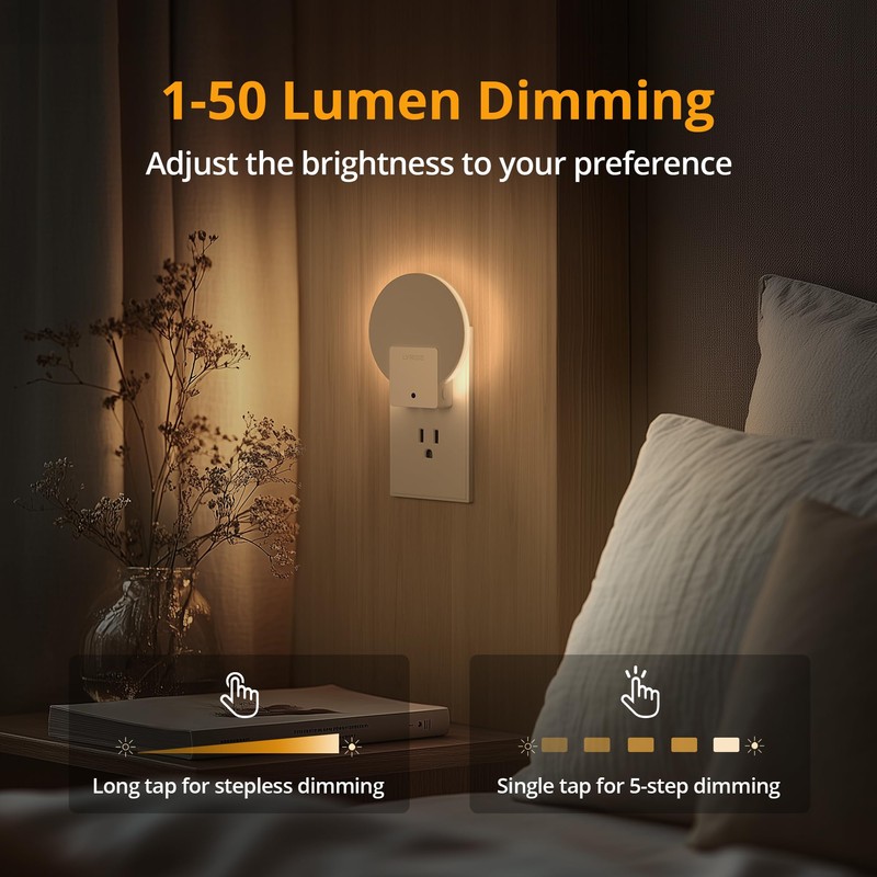 Lyridz Plug in LED Backlit Night Light with Auto Dusk
