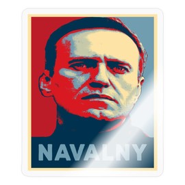 Spreadshirt Alexei Nawalny Portrait Sticker, max. 10 x 10 cm, 10 x 10 cm, Glossy Transparent