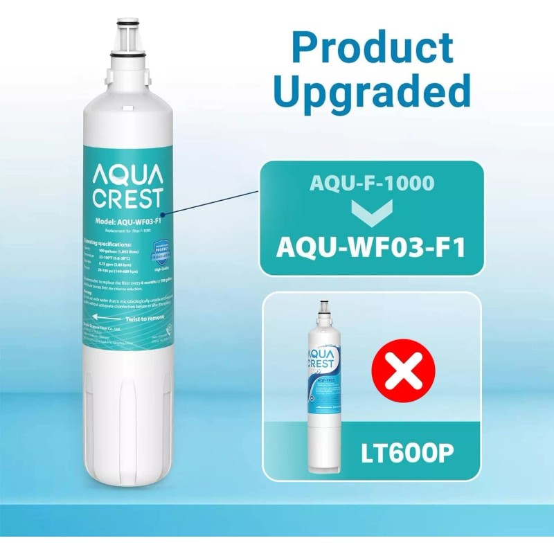 AquaCrest AQUA CREST F-1000, 4204490 Under Sink Water Filter, Replacement