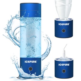 ICEPURE 3 in 1 Hydrogen Water Bottle, 3000ppb, 9.5oz|280ml, SPE PEM Technology, Portable Rechargeable, Inhalable Hydrogen Water Bottle Generator, Daily Drinking for Home Office Travel Gym Fitness Gift