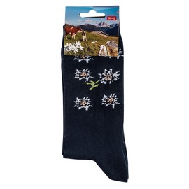 Ladies Boys Girls Socks (6 Pairs) Funny Colourful, Edelweiss