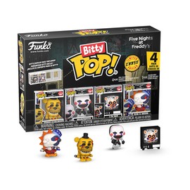 Funko Bitty POP! 4 Pack: Five Nights at Freddy's - FNAF - Golden Freddy, Marionette, Lolbit, Sun & Moon - 1 in 6 chance of receiving the rare Chase variant - Styles may vary - 0,9 pollici (2,2 cm)