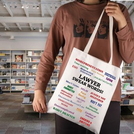 Paralegal Gift Lawyer Swear Words Tote Bag Legal Terms Gift Judge Gift (Lawyer Swear Words CA Tote Bag)