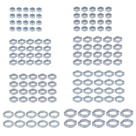 Proster 140pcs Double Ear Hose Clamp Assortment - Wide Adjustable 5-23mm Zinc-Plated Steel Double Ear Hose Clamps
