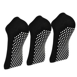ARERWA Yoga Socks Stopper Socks Women 3 Pairs Pilates Socks Non-Slip Socks for Pilates, Yoga, Trampoline, Barre, Ballet 35-46, 02 Black