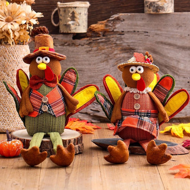 Stuffed Turkey Doll Home Decor Thanksgiving Plush Turkey Decor Great