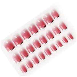 BIUDECO Color Gradient Fake Nail Stickers Edges for Stylish Manicure Decoration for Women and Girls Easy Application Nail Art Decals