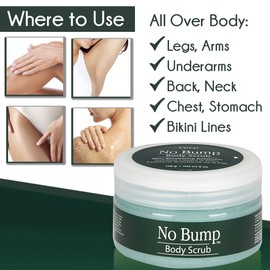 GiGi No Bump Body Scrub with Salicylic Acid, Prevents Ingrown Hair & Razor Burns, Exfoliates and Unclogs Pores, Ideal for Men and Women, 6 oz - 1 Pack