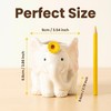 dgudgu White Elephant Pen Holder Ceramic Desk Organizer Cup Pencil