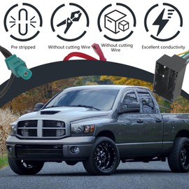 New Version Car Stereo Wiring Harness Antenna Adapter Kit Fit for Ram Truck 2013-2019, No Factory Premium Amp