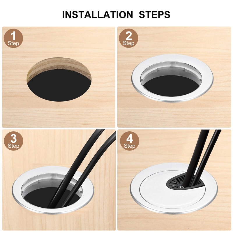 QUARKZMAN 2 Pieces Cable Hole Cover, 2-9/16 Inch (65 mm)