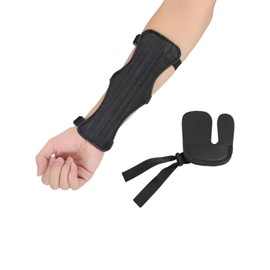 KGDUYC 2 x archery arm protection, archery accessories, forearm protection, archery, forearm protection with finger tab, archery accessories for movement, running, jogging, gymnastics, black