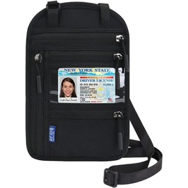 Lumbor37 Funda para Pasaporte, Portafolios de Viaje con Bloqueo RFID, Porta Pasaporte y Visa, Organizador de Documentos de Viaje Portátil (Negro)