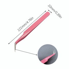 2 Pcs Eyelash Extension Tweezers, Nail Art Tweezers, Stainless Steel Straight and Curve Tip Tweezers, for Eyelash Extensions