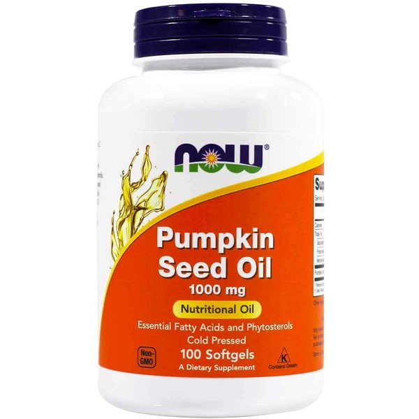 Now Foods Pumpkin Seed Oil 1000mg Soft-gels, 200-Count (100X2)