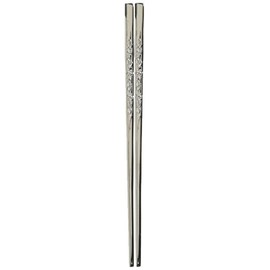 Endoshoji THS06 Commercial Chopsticks, Peony and Bamboo Pattern, Stainless Steel, Made in Japan