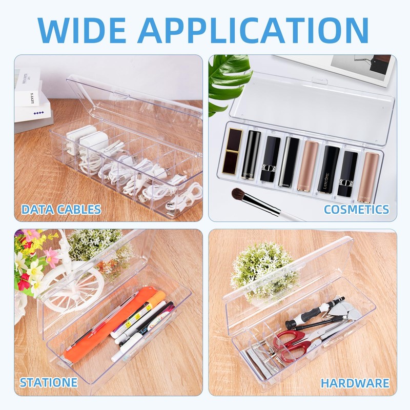 ARVOK Pack of 2 Cable Storage Box with Lid, Cable