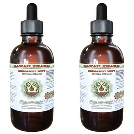 Bergamot Mint Alcohol-Free Liquid Extract, Bergamot Mint (Mentha Citrata) Dried Flowering Tops Glycerite Hawaii Pharm Natural Herbal Supplement 2x4 oz