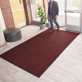 Consolidated Plastics Brush Dry Indoor/Covered Outdoor Entrance Floor Mat, 4' Width x 8 Length, Red