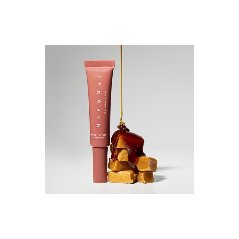 MASQMAI Perfect Lip Gloss Peptide Volumising Lip Gloss Caramel Nude