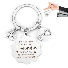 AOOGON Best Friend with Engraving Key Ring, Best Friend Gifts Pendant, Friendship Gift for Girlfriend Friendship Gifts, silver