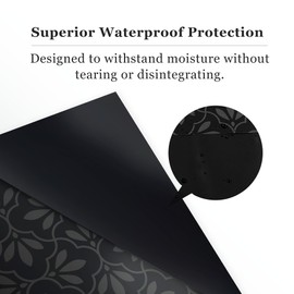 20 Sheets Premium Flower Wrapping Paper | Waterproof Flower Wrapping Paper for Bouquets | Double Sided Floral Bouquet Sheets | DIY Gifts Isabella Black/Metallic Black