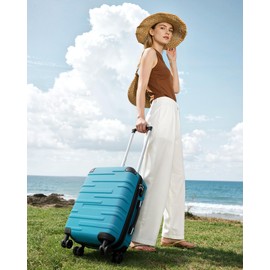 Coolife Luggage Suitcase Carry-on Hardside Travel Luggage TSA Lock Spinner Telescopic Handle