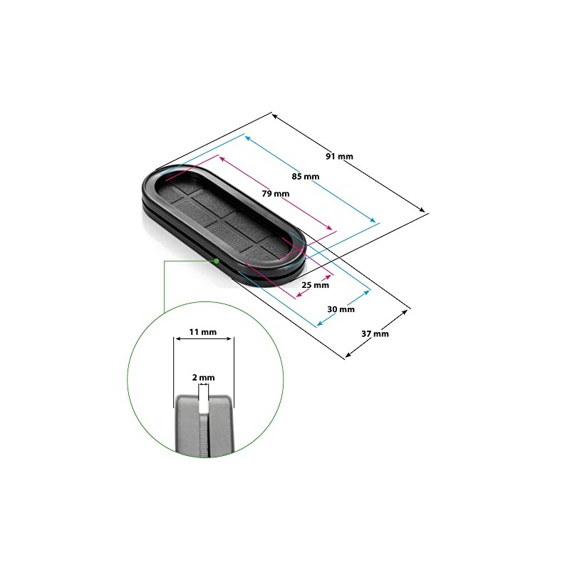 Poppstar Cable Grommet Oval (91 x 37 x 11 mm)