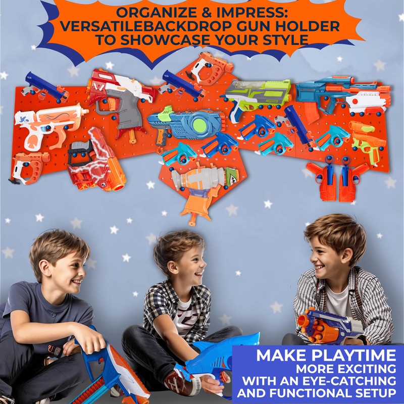 Skywin Wooden Pegboard for Nerf Gun Storage, Nerf Gun Wall