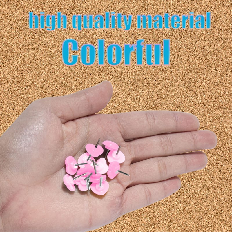 VAPKER Love Heart Push Pins 150Pcs Pink Thumb Tacks Drawing