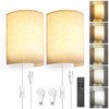 GOODATE Plug in Wall Sconces, Stepless Colors 2700K-6500K & Stepless