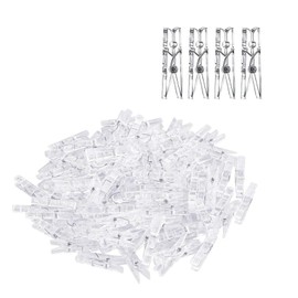 35MM Clear Mini Pegs, Tiny Little Photo Clips, Hanging Photos Clothespins, Small Plastics Mini Clear Pegs For Hanging Photos Card Paper Arts Crafts Picture Weddings Parties Decoration (40 Pcs)