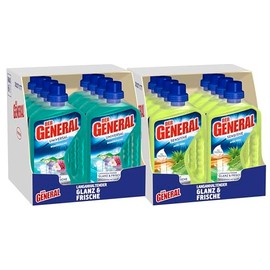 Der General Universal & Sensitive All-Purpose Cleaner - Storage Pack Consisting of 16 Items - Mountain Spring & Aloe Vera - Universal Cleaner for Hygienic Cleanliness - 8 x 750 ml Each