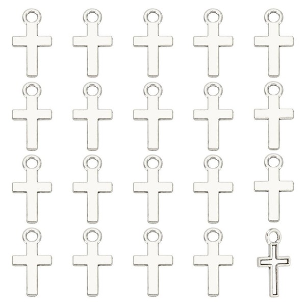 HOBBIESAY About 200Pcs Mini Cross Charms 15.5mm Crucifix Cross Pendants