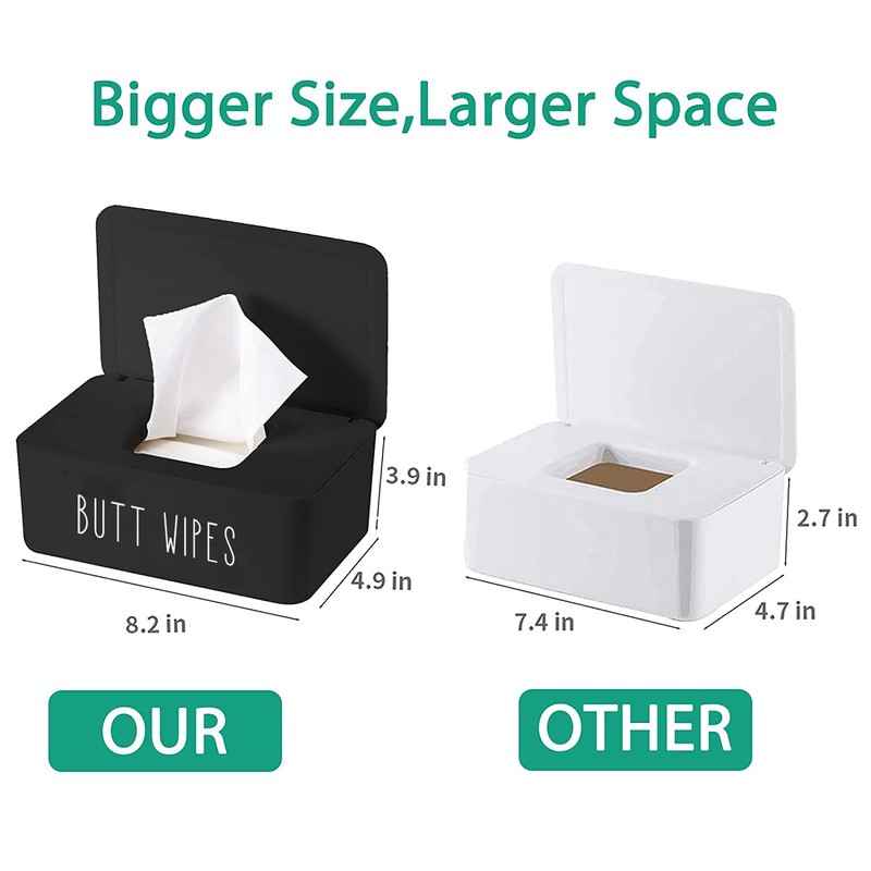 Moorfowl Butt Wipes Dispenser for Bathroom, Upgrade Size(8.2L x 4.9W