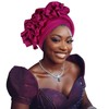 Nigerian Women's hat Folding Fan African Headscarf hat,Auto Gel Headwear,Suitable