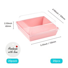 Septe 20 Pack Charcuterie Boxes,Clear Lids To Go Paper Dessert Boxes Bakery Boxes,Disposable Food Containers for Cookies,Cakes,Macarons,Donuts,Pink