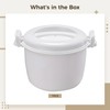Microwave Cookware with Lids, Large White, Mini Rice Cooker 3