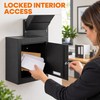 Through-Wall Locking Drop Box with Adjustable 6.63-11.7 Inch Chute, Heavy