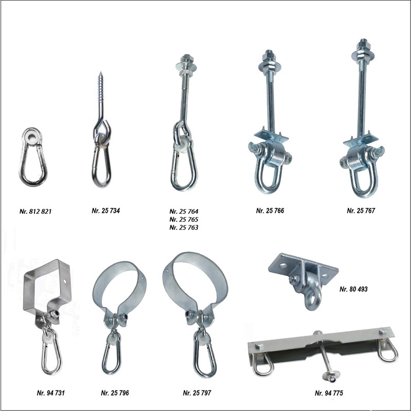 GK Set of 2 Swing Hooks Safety with D-Lock M12