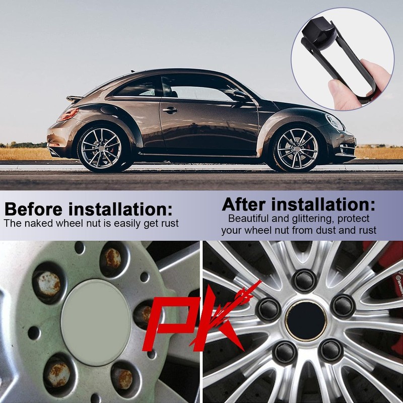 17mm Wheel Nut Cap, 20pcs Wheel Bolt Nut Covers, Universal