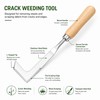 Stainless Steel Crack Weeder with Wood Handle – 11-Inch L-Shaped