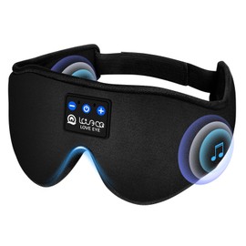 LOVE EYE Sleep Mask, Eye Mask with Headphones, Bluetooth Sleep Mask, Upgraded 3D Sleep Headphones Comfy & Washable Snoozeband Perfect for Sleeping, Travel, Nap, Yoga, Meditation for Men & Women