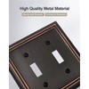 ZILLSEA Double Toggle Wall Plate, Decorative Aged Bronze Light Switch