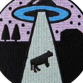 Get in Alien Love Cow Patch Embroidered Badge Iron On Sew On Emblem