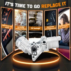 WEILEITE 55566784 1.4 Aluminum Engine Oil Cooler Filter Housing Fit Chevy Cruze 2011-2016 Sonic 2012-2020 Trax 2015 2016 2017 2018 2019 2020 2021 Buick Encore 2013 2014-2021 Replaces 55594651 55593189