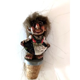 nord souvenir Norway Troll Hardanger Girl Bottle Stopper,  NEW